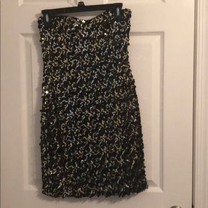 Black gold sequin dress